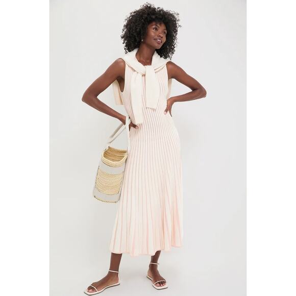Tuckernuck Amie Dress Stripe Knit Crew Neck Maxi Size Small Women's Pink NWT‎ - Picture 1 of 11